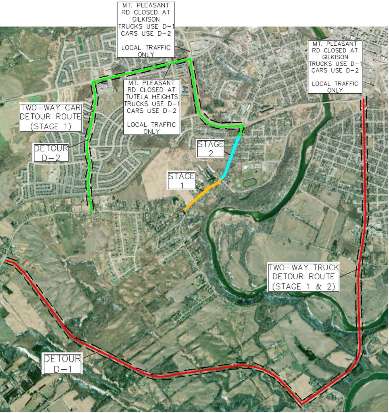 Lane reductions and closures on Mount Pleasant Road beginning October 27, 2026