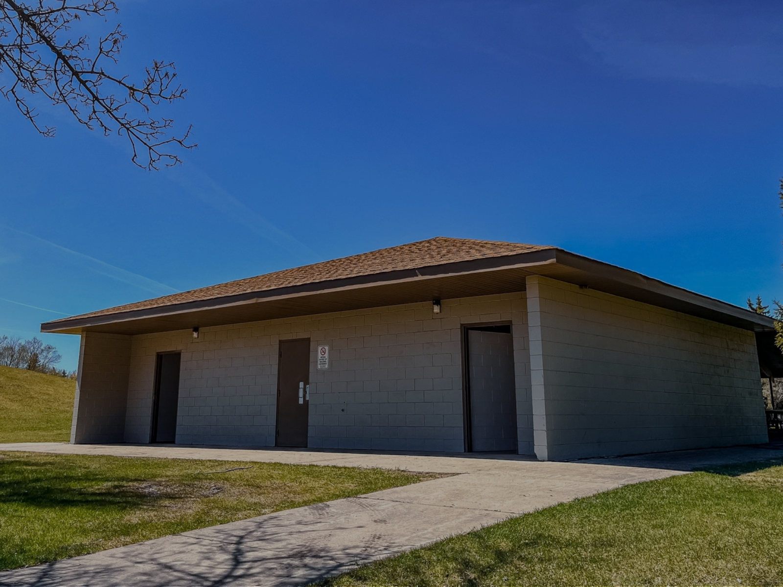 A picture of the public washrooms at A.D. Penner Park